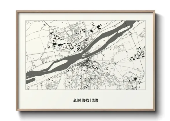 Une affiche de carte sur Amboise