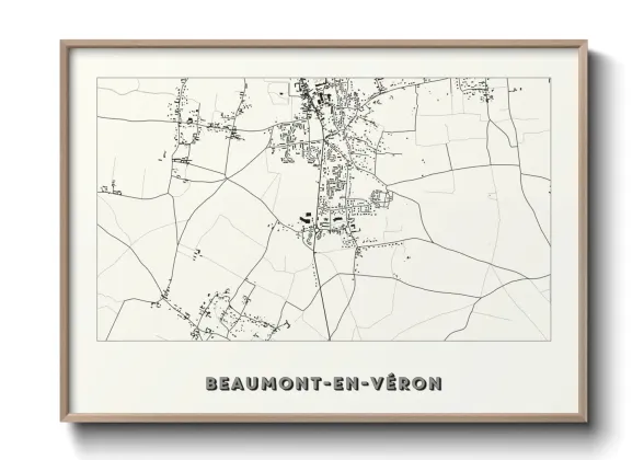 Une affiche de carte sur Beaumont-en-Véron