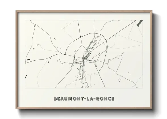 Une affiche de carte sur Beaumont-la-Ronce