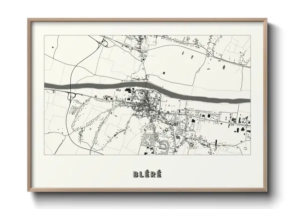 Une affiche de carte sur Bléré