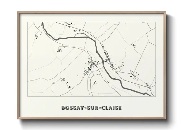 Une affiche de carte sur Bossay-sur-Claise