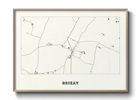 Une affiche de carte sur Brizay