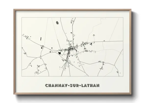 Une affiche de carte sur Channay-sur-Lathan