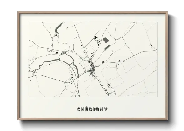 Une affiche de carte sur Chédigny