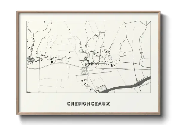 Une affiche de carte sur Chenonceaux