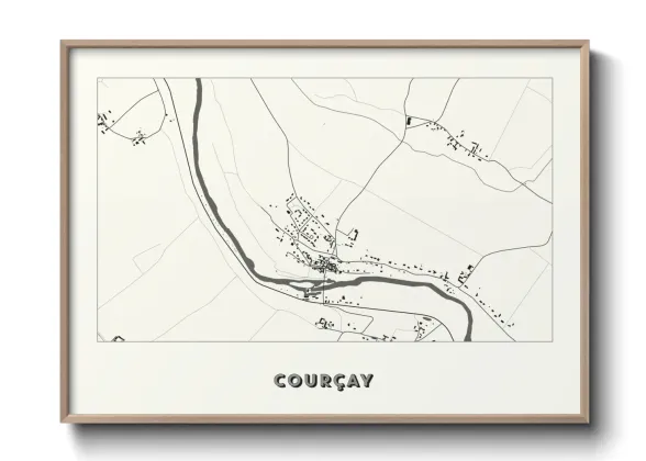 Une affiche de carte sur Courçay