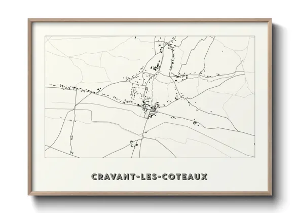 Une affiche de carte sur Cravant-les-Coteaux
