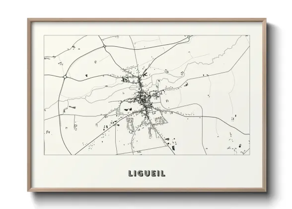 Une affiche de carte sur Ligueil