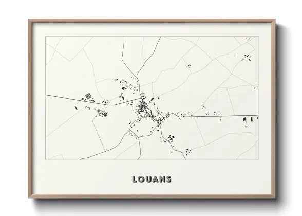 Une affiche de carte sur Louans