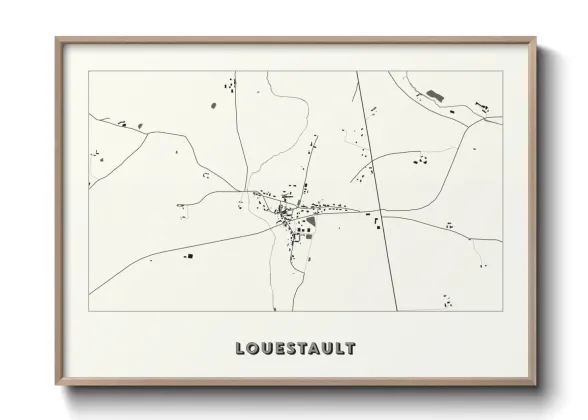 Une affiche de carte sur Louestault