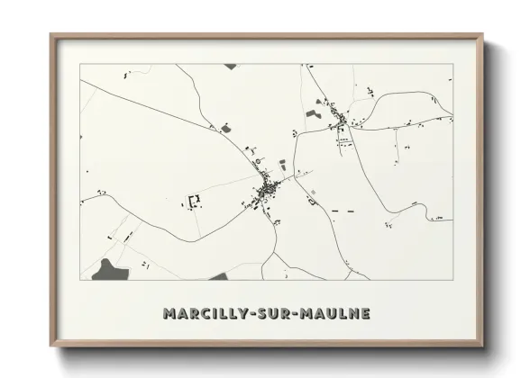 Une affiche de carte sur Marcilly-sur-Maulne