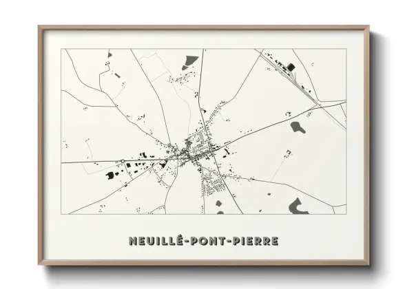 Une affiche de carte sur Neuillé-Pont-Pierre