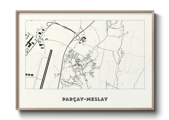 Une affiche de carte sur Parçay-Meslay