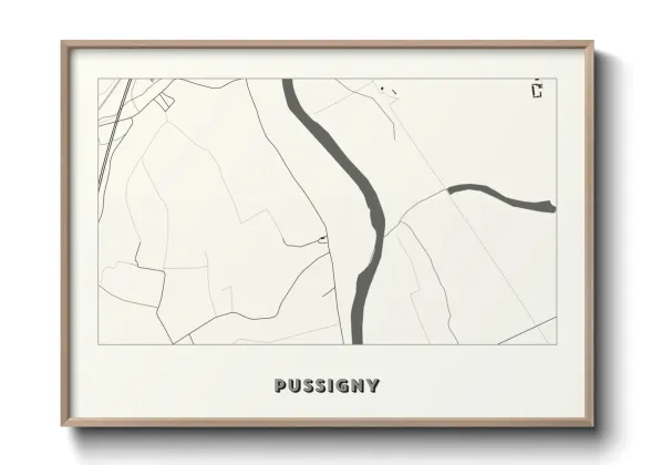 Une affiche de carte sur Pussigny
