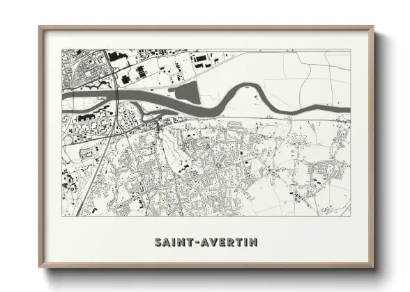 Une affiche de carte sur Saint-Avertin