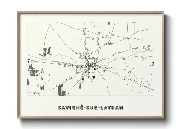 Une affiche de carte sur Savigné-sur-Lathan