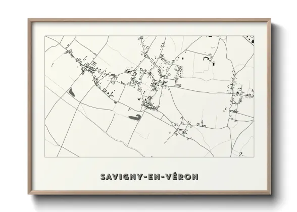 Une affiche de carte sur Savigny-en-Véron