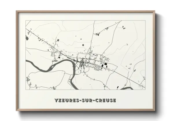 Une affiche de carte sur Yzeures-sur-Creuse