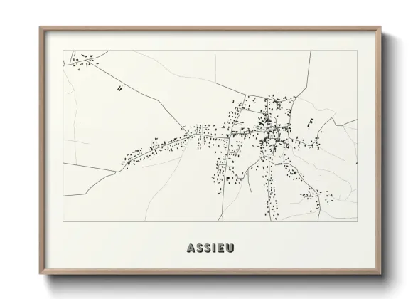 Une affiche de carte sur Assieu