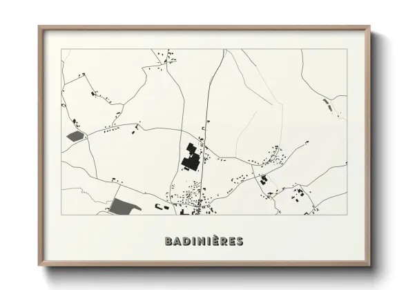 Une affiche de carte sur Badinières