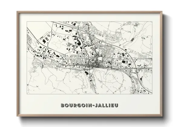 Une affiche de carte sur Bourgoin-Jallieu
