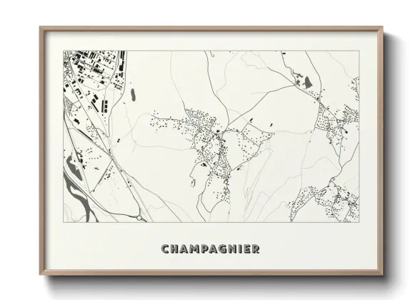 Une affiche de carte sur Champagnier