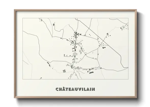 Une affiche de carte sur Châteauvilain