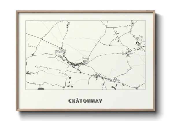 Une affiche de carte sur Châtonnay