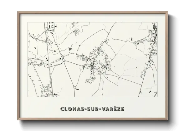 Une affiche de carte sur Clonas-sur-Varèze