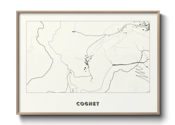 Une affiche de carte sur Cognet