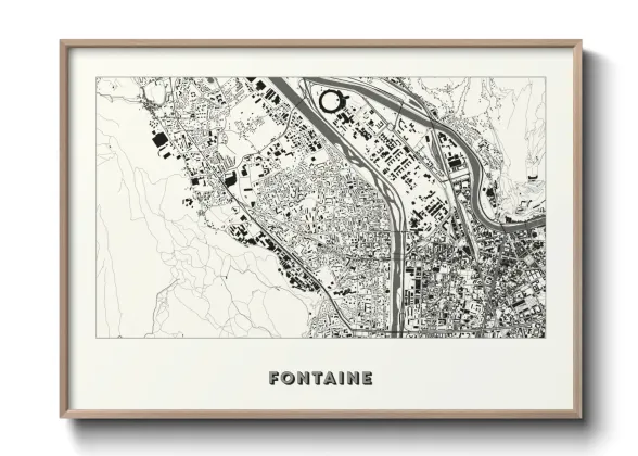 Une affiche de carte sur Fontaine