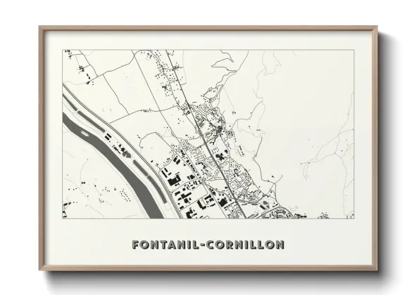 Une affiche de carte sur Fontanil-Cornillon