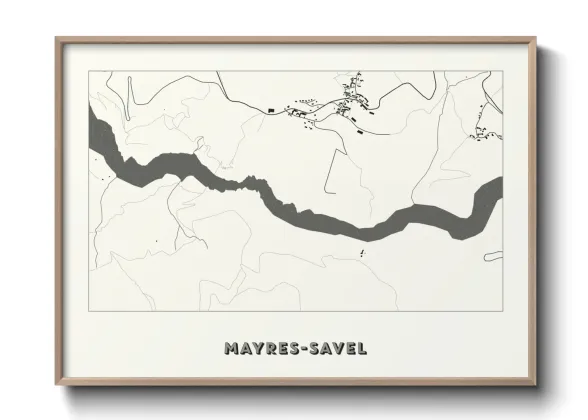 Une affiche de carte sur Mayres-Savel