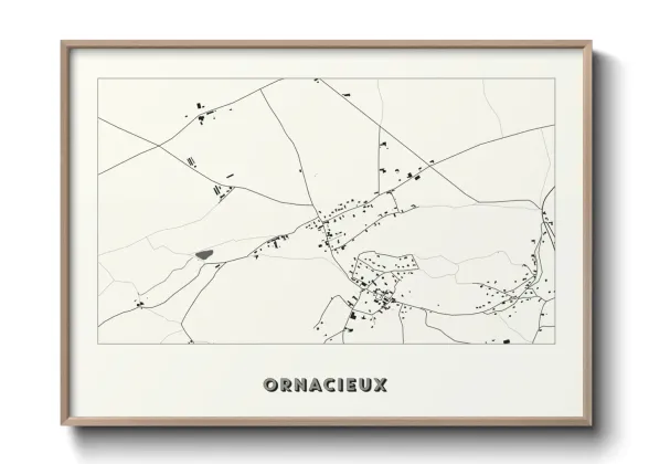 Une affiche de carte sur Ornacieux