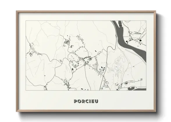 Une affiche de carte sur Porcieu