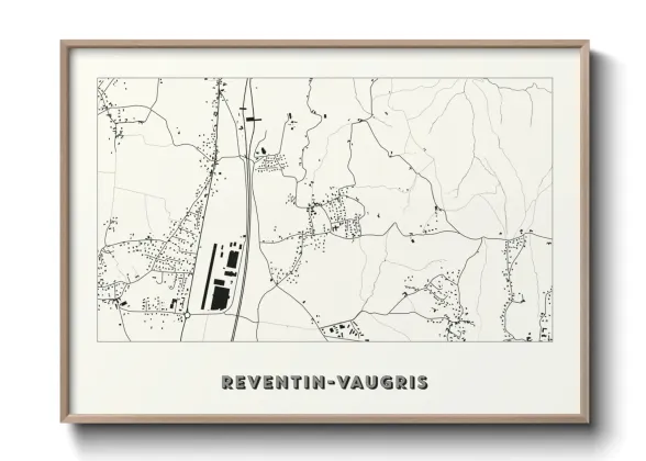 Une affiche de carte sur Reventin-Vaugris