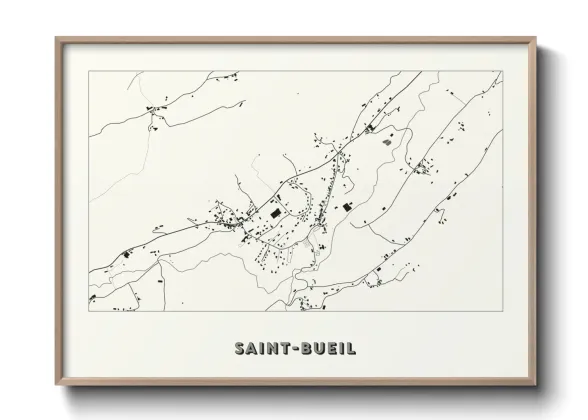 Une affiche de carte sur Saint-Bueil