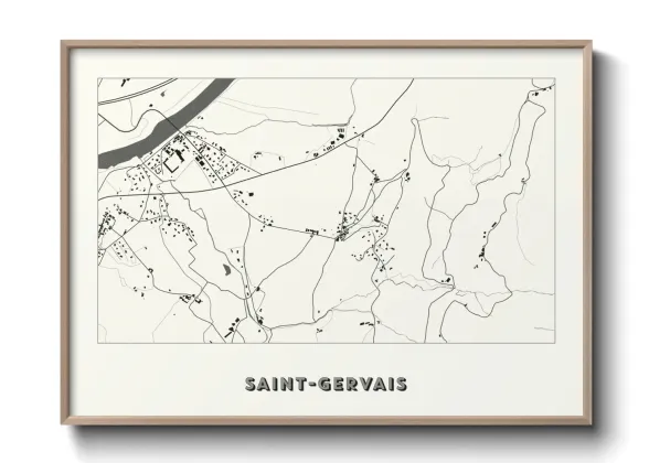 Une affiche de carte sur Saint-Gervais