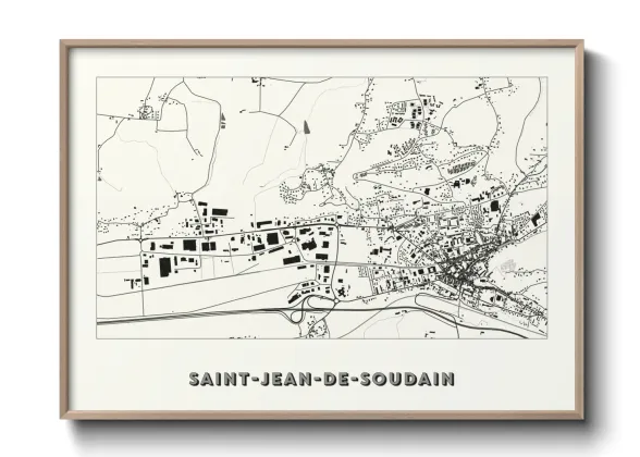 Une affiche de carte sur Saint-Jean-de-Soudain
