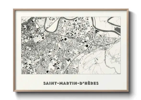 Une affiche de carte sur Saint-Martin-d'Hères