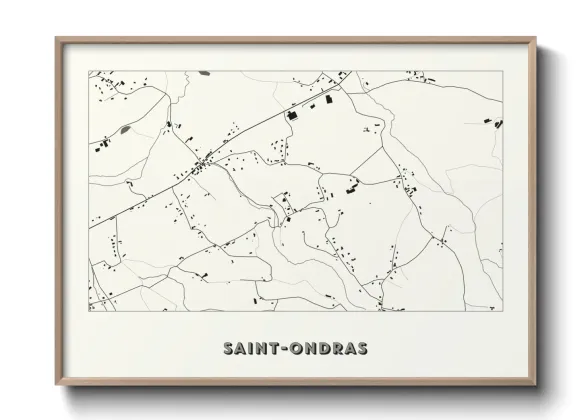 Une affiche de carte sur Saint-Ondras