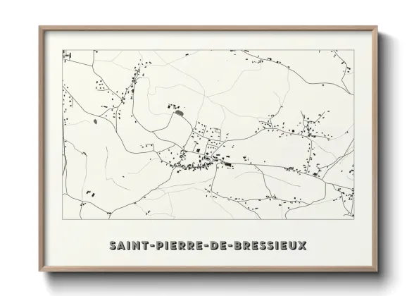 Une affiche de carte sur Saint-Pierre-de-Bressieux