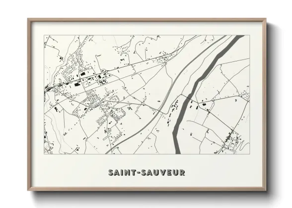 Une affiche de carte sur Saint-Sauveur