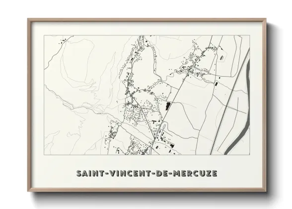 Une affiche de carte sur Saint-Vincent-de-Mercuze
