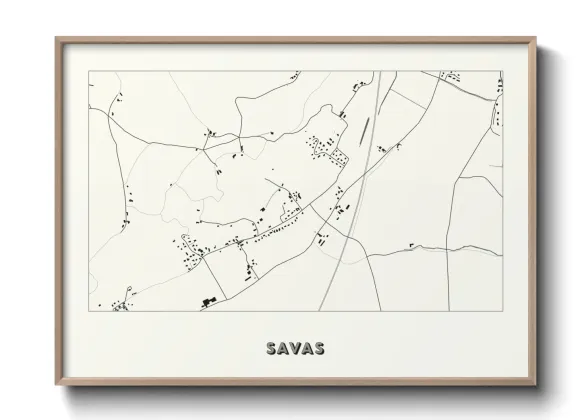 Une affiche de carte sur Savas