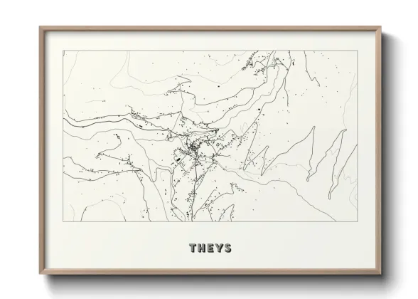 Une affiche de carte sur Theys