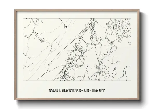 Une affiche de carte sur Vaulnaveys-le-Haut