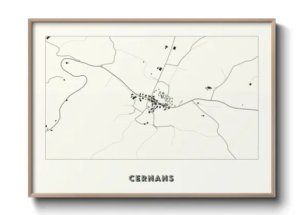 Une affiche de carte sur Cernans