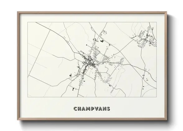 Une affiche de carte sur Champvans