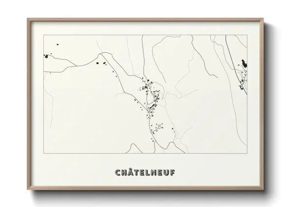 Une affiche de carte sur Châtelneuf